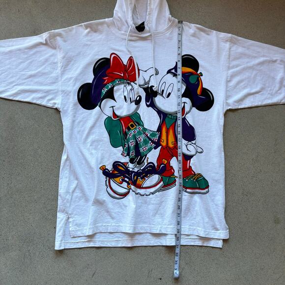 Vintage 90s Mickey Mouse Jerry Leigh Hooded Long Sleeve Size L - Picture 5 of 6